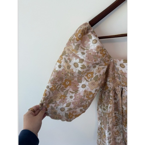 Storia Women's Babydoll Dress Size S 100% Polyester Floral Puff Sleeves Fairy - Picture 4 of 8